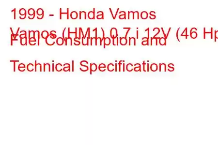 1999 - Honda Vamos
Vamos (HM1) 0.7 i 12V (46 Hp) Fuel Consumption and Technical Specifications