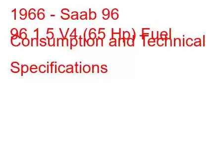 1966 - Saab 96
96 1.5 V4 (65 Hp) Fuel Consumption and Technical Specifications