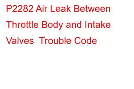  P2282 Air Leak Between Throttle Body and Intake Valves Trouble Code