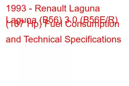 1993 - Renault Laguna
Laguna (B56) 3.0 (B56E/R) (167 Hp) Fuel Consumption and Technical Specifications