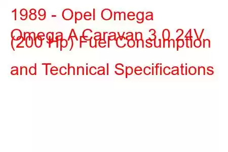 1989 - Opel Omega
Omega A Caravan 3.0 24V (200 Hp) Fuel Consumption and Technical Specifications