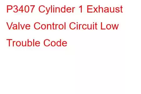 P3407 Cylinder 1 Exhaust Valve Control Circuit Low Trouble Code