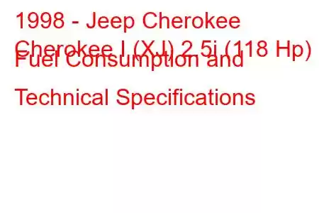 1998 - Jeep Cherokee
Cherokee I (XJ) 2.5i (118 Hp) Fuel Consumption and Technical Specifications