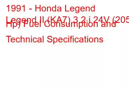 1991 - Honda Legend
Legend II (KA7) 3.2 i 24V (205 Hp) Fuel Consumption and Technical Specifications