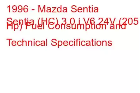 1996 - Mazda Sentia
Sentia (HC) 3.0 i V6 24V (205 Hp) Fuel Consumption and Technical Specifications