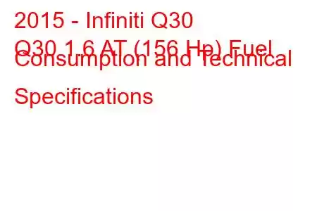 2015 - Infiniti Q30
Q30 1.6 AT (156 Hp) Fuel Consumption and Technical Specifications