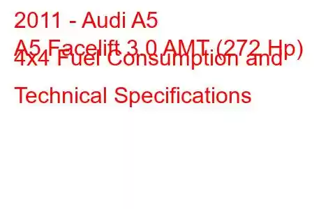 2011 - Audi A5
A5 Facelift 3.0 AMT (272 Hp) 4x4 Fuel Consumption and Technical Specifications