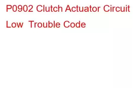 P0902 Clutch Actuator Circuit Low Trouble Code