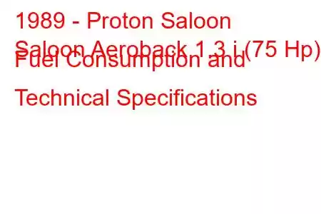 1989 - Proton Saloon
Saloon Aeroback 1.3 i (75 Hp) Fuel Consumption and Technical Specifications