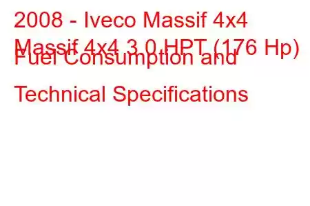 2008 - Iveco Massif 4x4
Massif 4x4 3.0 HPT (176 Hp) Fuel Consumption and Technical Specifications