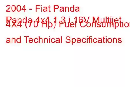 2004 - Fiat Panda
Panda 4x4 1.3 i 16V Multijet 4X4 (70 Hp) Fuel Consumption and Technical Specifications