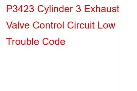 P3423 Cylinder 3 Exhaust Valve Control Circuit Low Trouble Code