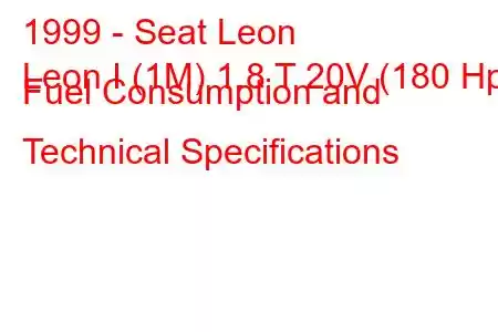 1999 - Seat Leon
Leon I (1M) 1.8 T 20V (180 Hp) Fuel Consumption and Technical Specifications