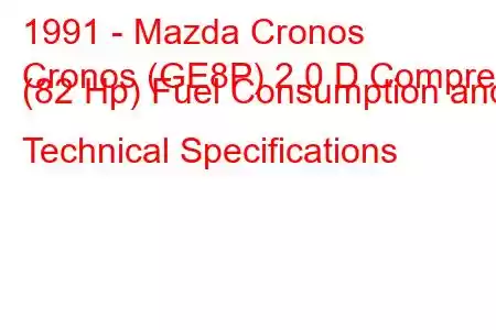 1991 - Mazda Cronos
Cronos (GE8P) 2.0 D Comprex (82 Hp) Fuel Consumption and Technical Specifications