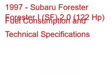 1997 - Subaru Forester
Forester I (SF) 2.0 (122 Hp) Fuel Consumption and Technical Specifications