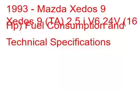 1993 - Mazda Xedos 9
Xedos 9 (TA) 2.5 i V6 24V (167 Hp) Fuel Consumption and Technical Specifications