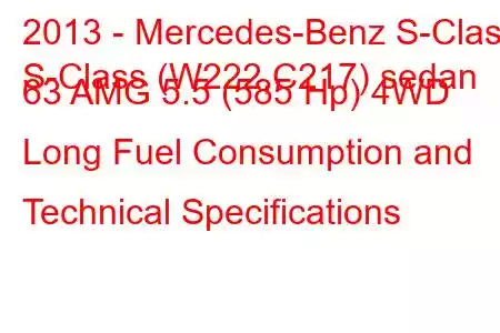 2013 - Mercedes-Benz S-Class
S-Class (W222,C217) sedan 63 AMG 5.5 (585 Hp) 4WD Long Fuel Consumption and Technical Specifications