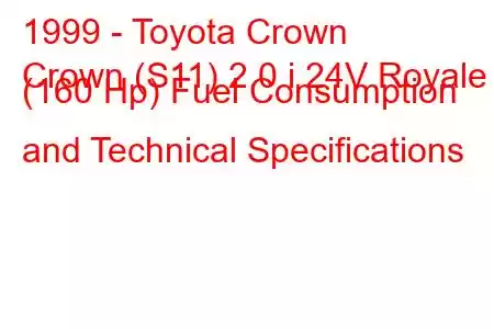 1999 - Toyota Crown
Crown (S11) 2.0 i 24V Royale (160 Hp) Fuel Consumption and Technical Specifications