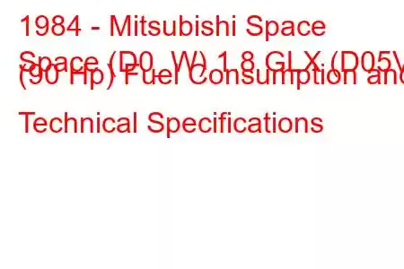 1984 - Mitsubishi Space
Space (D0_W) 1.8 GLX (D05V) (90 Hp) Fuel Consumption and Technical Specifications