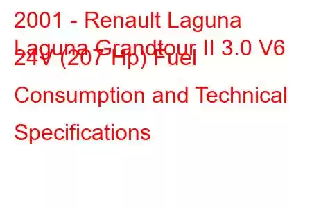 2001 - Renault Laguna
Laguna Grandtour II 3.0 V6 24V (207 Hp) Fuel Consumption and Technical Specifications