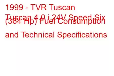 1999 - TVR Tuscan
Tuscan 4.0 i 24V Speed ​​Six (364 Hp) Fuel Consumption and Technical Specifications