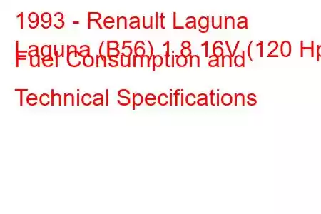 1993 - Renault Laguna
Laguna (B56) 1.8 16V (120 Hp) Fuel Consumption and Technical Specifications