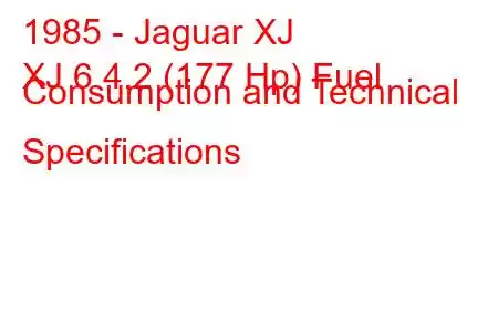 1985 - Jaguar XJ
XJ 6 4.2 (177 Hp) Fuel Consumption and Technical Specifications