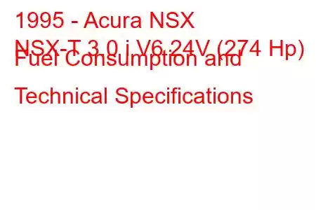 1995 - Acura NSX
NSX-T 3.0 i V6 24V (274 Hp) Fuel Consumption and Technical Specifications