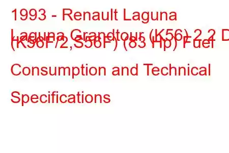 1993 - Renault Laguna
Laguna Grandtour (K56) 2.2 D (K56F/2,S56F) (83 Hp) Fuel Consumption and Technical Specifications