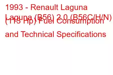 1993 - Renault Laguna
Laguna (B56) 2.0 (B56C/H/N) (113 Hp) Fuel Consumption and Technical Specifications