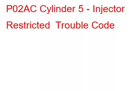 P02AC Cylinder 5 - Injector Restricted Trouble Code