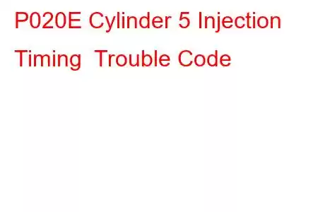 P020E Cylinder 5 Injection Timing Trouble Code