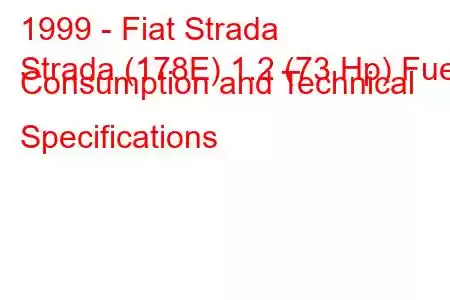 1999 - Fiat Strada
Strada (178E) 1.2 (73 Hp) Fuel Consumption and Technical Specifications