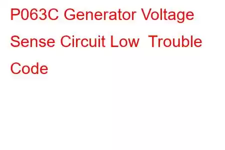 P063C Generator Voltage Sense Circuit Low Trouble Code