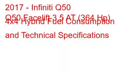 2017 - Infiniti Q50
Q50 Facelift 3.5 AT (364 Hp) 4x4 Hybrid Fuel Consumption and Technical Specifications