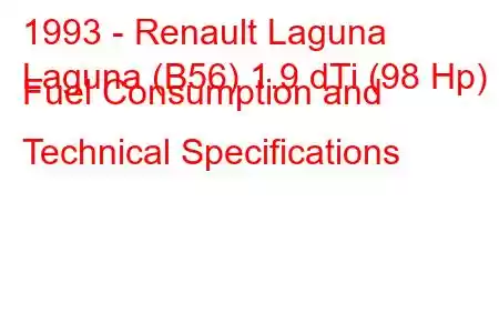 1993 - Renault Laguna
Laguna (B56) 1.9 dTi (98 Hp) Fuel Consumption and Technical Specifications