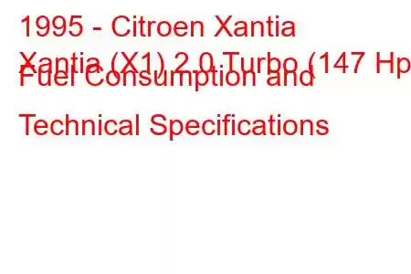 1995 - Citroen Xantia
Xantia (X1) 2.0 Turbo (147 Hp) Fuel Consumption and Technical Specifications