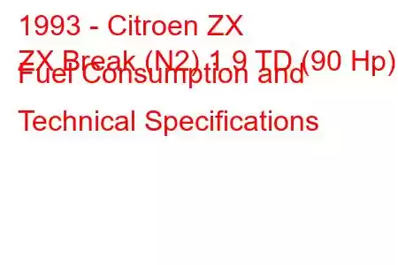 1993 - Citroen ZX
ZX Break (N2) 1.9 TD (90 Hp) Fuel Consumption and Technical Specifications