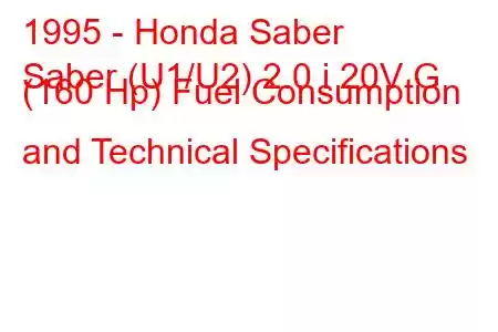 1995 - Honda Saber
Saber (U1/U2) 2.0 i 20V G (160 Hp) Fuel Consumption and Technical Specifications