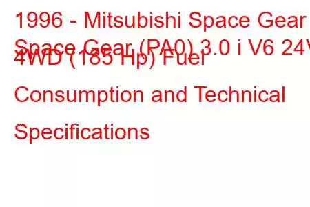 1996 - Mitsubishi Space Gear
Space Gear (PA0) 3.0 i V6 24V 4WD (185 Hp) Fuel Consumption and Technical Specifications