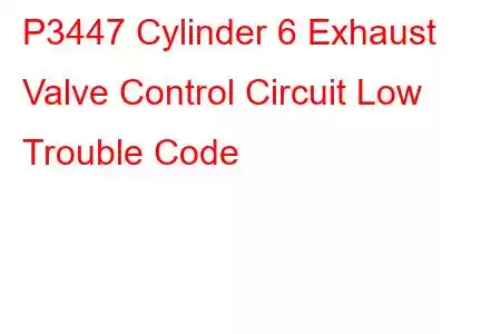 P3447 Cylinder 6 Exhaust Valve Control Circuit Low Trouble Code