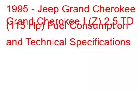 1995 - Jeep Grand Cherokee
Grand Cherokee I (Z) 2.5 TD (115 Hp) Fuel Consumption and Technical Specifications