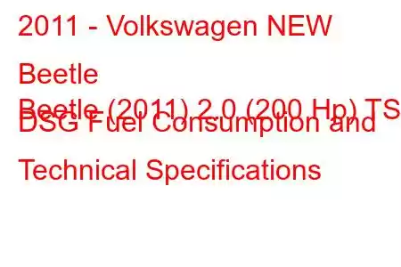 2011 - Volkswagen NEW Beetle
Beetle (2011) 2.0 (200 Hp) TSI DSG Fuel Consumption and Technical Specifications