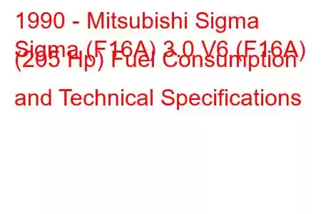 1990 - Mitsubishi Sigma
Sigma (F16A) 3.0 V6 (F16A) (205 Hp) Fuel Consumption and Technical Specifications