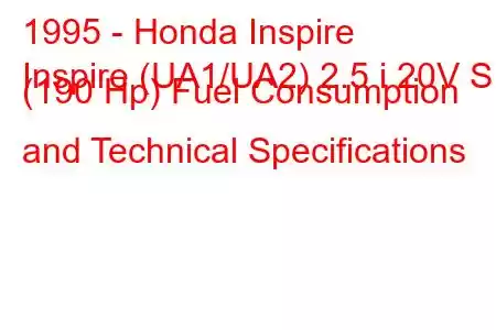 1995 - Honda Inspire
Inspire (UA1/UA2) 2.5 i 20V S (190 Hp) Fuel Consumption and Technical Specifications