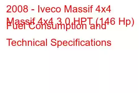 2008 - Iveco Massif 4x4
Massif 4x4 3.0 HPT (146 Hp) Fuel Consumption and Technical Specifications