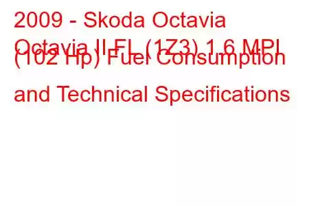 2009 - Skoda Octavia
Octavia II FL (1Z3) 1.6 MPI (102 Hp) Fuel Consumption and Technical Specifications