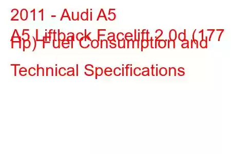 2011 - Audi A5
A5 Liftback Facelift 2.0d (177 Hp) Fuel Consumption and Technical Specifications