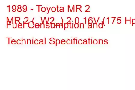 1989 - Toyota MR 2
MR 2 (_W2_) 2.0 16V (175 Hp) Fuel Consumption and Technical Specifications