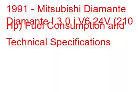 1991 - Mitsubishi Diamante
Diamante I 3.0 i V6 24V (210 Hp) Fuel Consumption and Technical Specifications